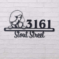 Thumbnail for Cute Bedlington Terrier    Address Sign, House Number Sign, Address Plaque, Dog Lovers Gift