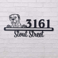 Thumbnail for Cute Dogo Argentino Address Sign House Number Address Plaque Dog Lovers Gift