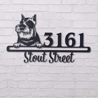 Thumbnail for Cute Standard Schnauzer 2 Address Sign House Number Address Plaque Dog Lovers Gift