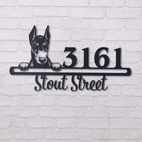 Thumbnail for Cute Doberman Address Sign House Number Address Plaque Dog Lovers Gift