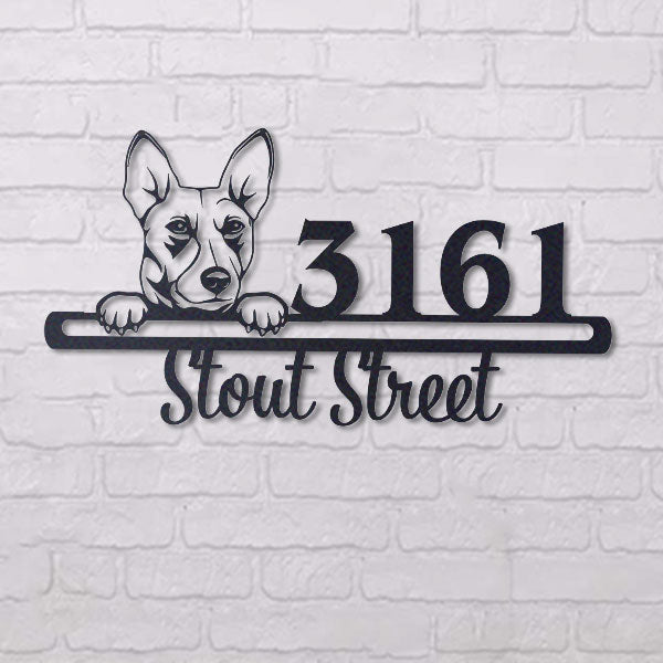 Cute Basenji    Address Sign, House Number Sign, Address Plaque, Dog Lovers Gift