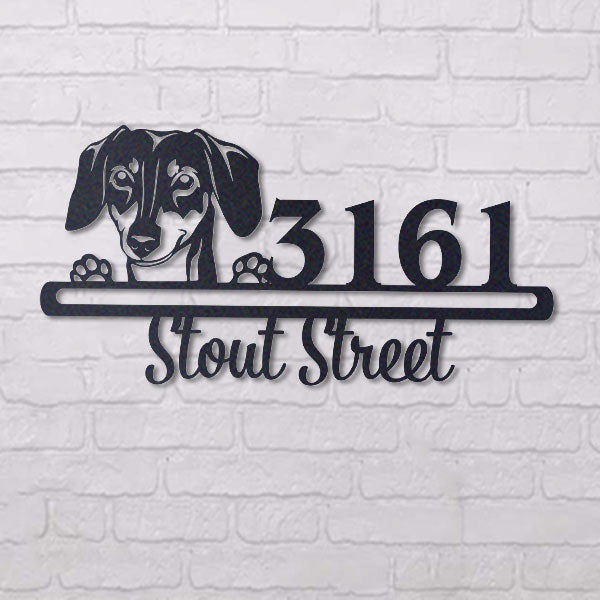 Cute Dachshund Address Sign House Number Address Plaque Dog Lovers Gift