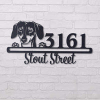 Thumbnail for Cute Dachshund Address Sign House Number Address Plaque Dog Lovers Gift