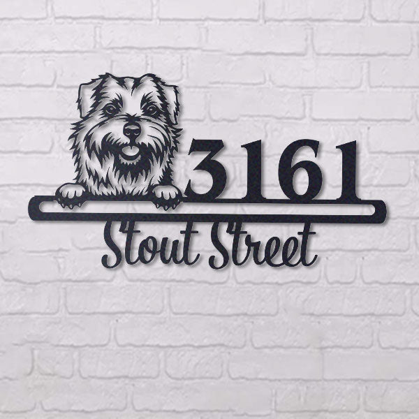 Cute Norfolk Terrier Address Sign, House Number Sign, Address Plaque, Dog Lovers Gift
