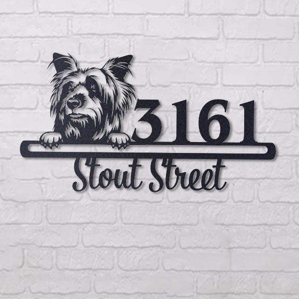 Cute Australian Silky Terrier    Address Sign, House Number Sign, Address Plaque, Dog Lovers Gift