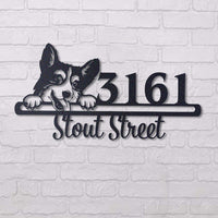 Thumbnail for Cute Corgi Address Sign House Number Address Plaque Dog Lovers Gift