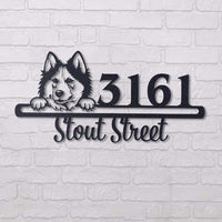 Thumbnail for Cute Siberian Husky Address Sign House Number Address Plaque Dog Lovers Gift