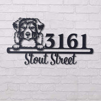 Thumbnail for Cute Australian Shepherd    Address Sign, House Number Sign, Address Plaque, Dog Lovers Gift