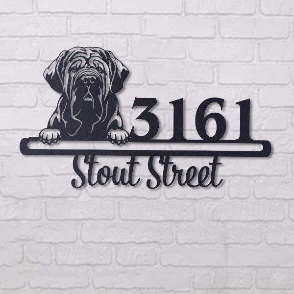 Cute Neapolitan Mastiff    Address Sign, House Number Sign, Address Plaque, Dog Lovers Gift