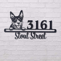 Cute Australian Kelpie Address Sign, House Number Sign, Address Plaque, Dog Lovers Gift