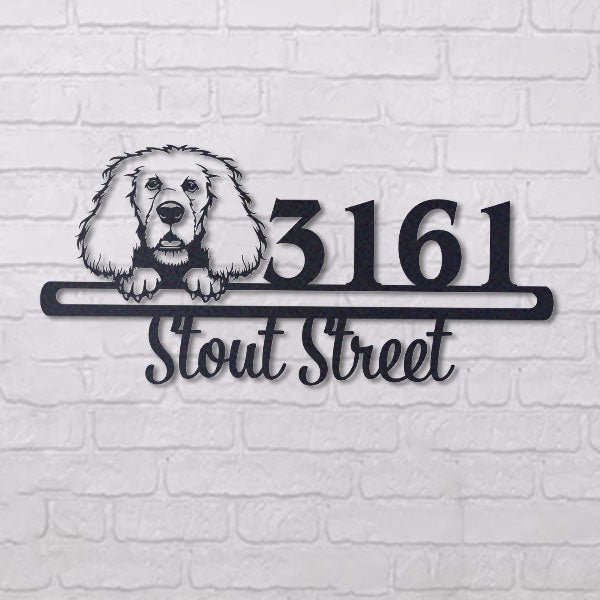 Cute Cocker Spaniel Address Sign House Number Address Plaque Dog Lovers Gift