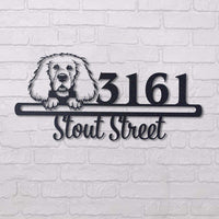 Thumbnail for Cute Cocker Spaniel Address Sign House Number Address Plaque Dog Lovers Gift