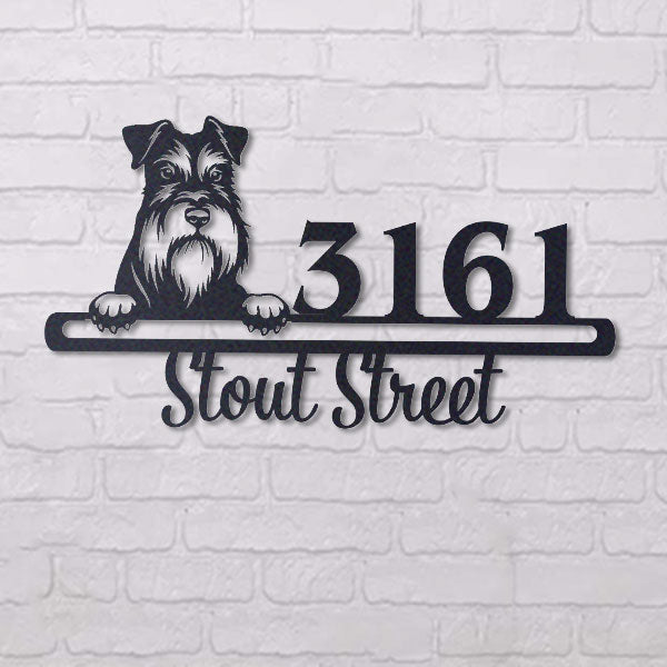 Cute Miniature Schnauze    Address Sign, House Number Sign, Address Plaque, Dog Lovers Gift