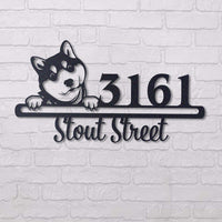 Thumbnail for Cute Shiba Inu Address Sign House Number Address Plaque Dog Lovers Gift