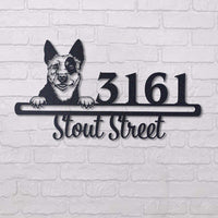 Thumbnail for Cute Australian Cattle Dog  Address Sign, House Number Sign, Address Plaque, Dog Lovers Gift