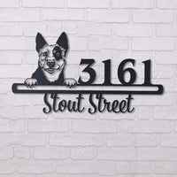 Cute Australian Cattle Dog Address Sign, House Number Sign, Address Plaque, Dog Lovers Gift
