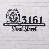 Thumbnail for Cute Chow Chow Address Sign House Number Address Plaque Dog Lovers Gift