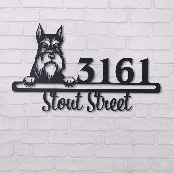 Cute Miniature Schnauze 2    Address Sign, House Number Sign, Address Plaque, Dog Lovers Gift