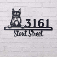 Cute Miniature Schnauze 2 Address Sign, House Number Sign, Address Plaque, Dog Lovers Gift