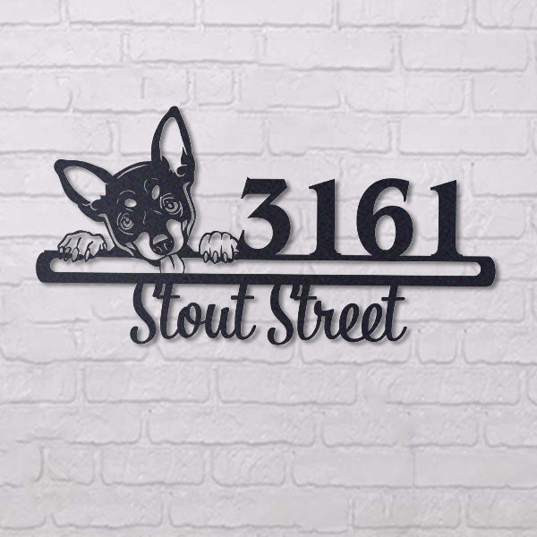 Cute Miniature Pinscher 3    Address Sign, House Number Sign, Address Plaque, Dog Lovers Gift