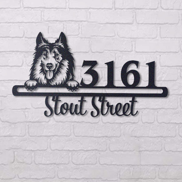 Cute Shetland Sheepdog Address Sign House Number Address Plaque Dog Lovers Gift