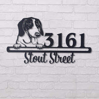 Thumbnail for Cute American Foxhound  Address Sign, House Number Sign, Address Plaque, Dog Lovers Gift