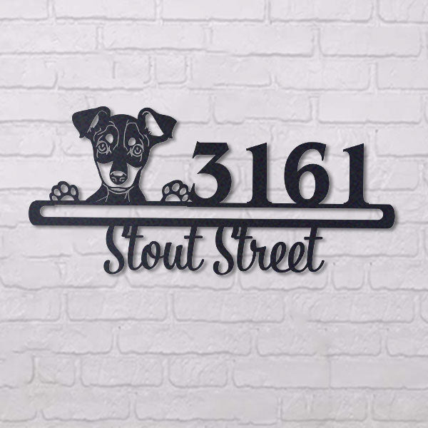 Cute Miniature Pinscher 2    Address Sign, House Number Sign, Address Plaque, Dog Lovers Gift