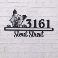 Thumbnail for Cute Chinese Crested Address Sign House Number Address Plaque Dog Lovers Gift