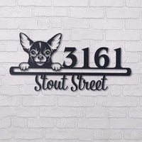 Thumbnail for Cute Chihuahua Address Sign House Number Address Plaque Dog Lovers Gift