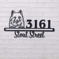 Thumbnail for Cute American Eskimo Dog  Address Sign, House Number Sign, Address Plaque, Dog Lovers Gift