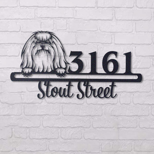 Cute Maltese    Address Sign, House Number Sign, Address Plaque, Dog Lovers Gift