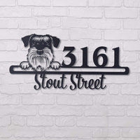 Thumbnail for Cute Schnauzer Address Sign House Number Address Plaque Dog Lovers Gift