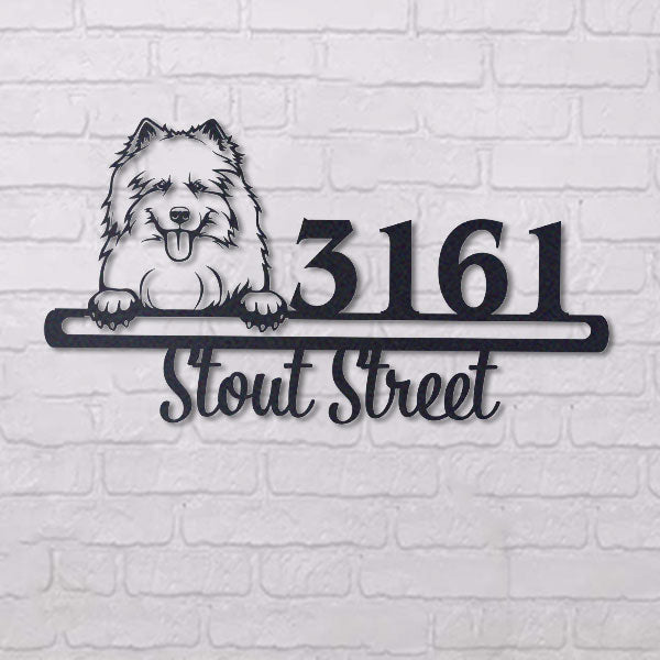 Cute Samoyed Address Sign House Number Address Plaque Dog Lovers Gift