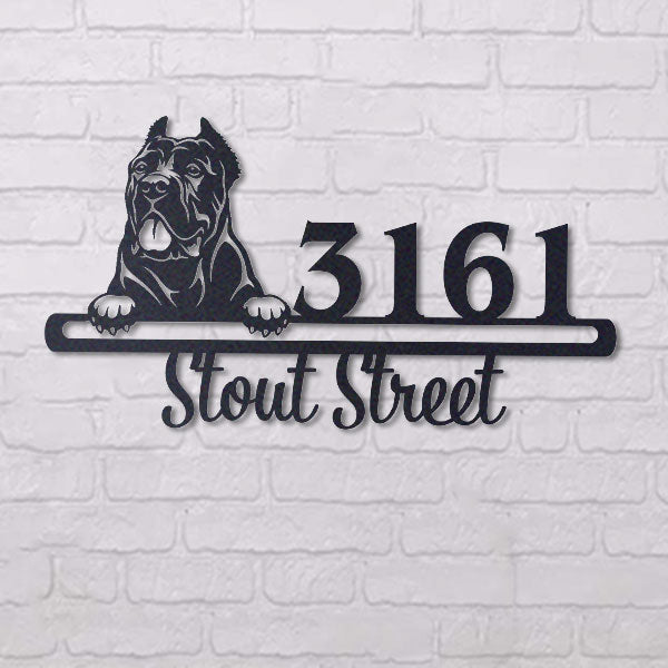 Cute Cane Corso    Address Sign, House Number Sign, Address Plaque, Dog Lovers Gift