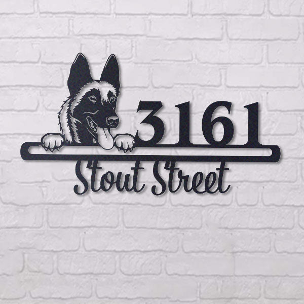 Cute Malinois 1    Address Sign, House Number Sign, Address Plaque, Dog Lovers Gift