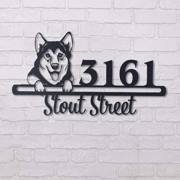 Cute Alaskan Malamute 3  Address Sign, House Number Sign, Address Plaque, Dog Lovers Gift