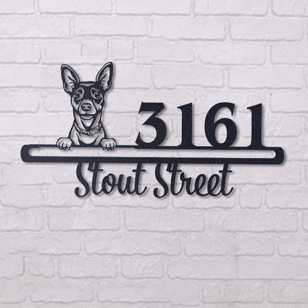 Cute Rat Terrier Address Sign House Number Address Plaque Dog Lovers Gift