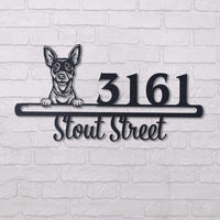 Thumbnail for Cute Rat Terrier Address Sign House Number Address Plaque Dog Lovers Gift