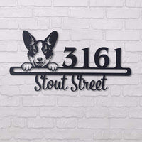 Thumbnail for Cute Cadigan Welsh Corgi    Address Sign, House Number Sign, Address Plaque, Dog Lovers Gift