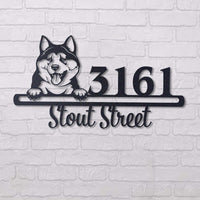 Thumbnail for Cute Akita  Address Sign, House Number Sign, Address Plaque, Dog Lovers Gift