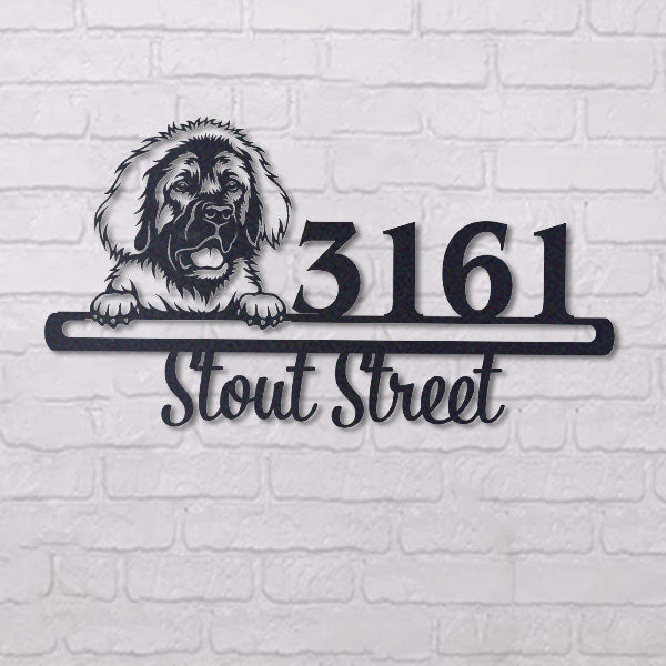Cute Leonberger    Address Sign, House Number Sign, Address Plaque, Dog Lovers Gift