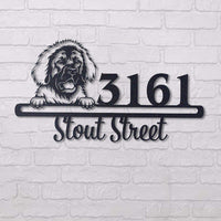 Thumbnail for Cute Leonberger    Address Sign, House Number Sign, Address Plaque, Dog Lovers Gift
