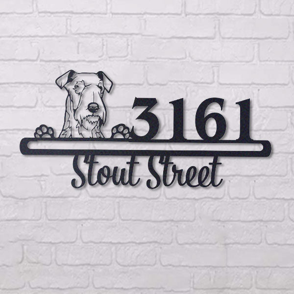 Cute Lakeland Terrier    Address Sign, House Number Sign, Address Plaque, Dog Lovers Gift