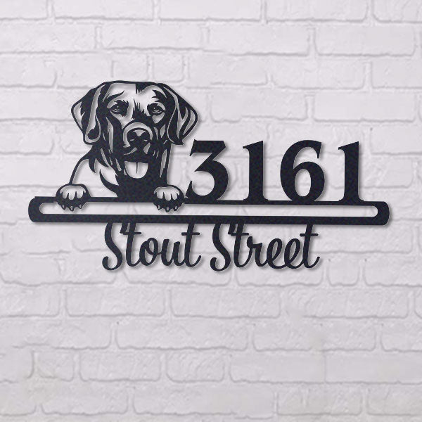 Cute Labrador Retriever 2 Address Sign, House Number Sign, Address Plaque, Dog Lovers Gift