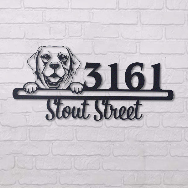 Cute Labrador Retriever 1    Address Sign, House Number Sign, Address Plaque, Dog Lovers Gift