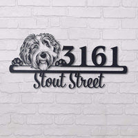 Cute Labradoodle Address Sign, House Number Sign, Address Plaque, Dog Lovers Gift
