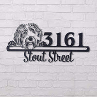 Thumbnail for Cute Labradoodle    Address Sign, House Number Sign, Address Plaque, Dog Lovers Gift