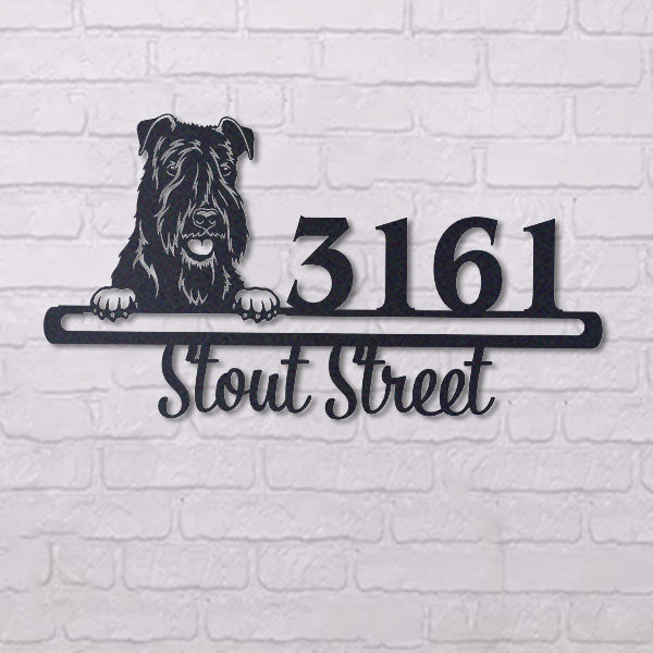 Cute Kerry Blue Terrier    Address Sign, House Number Sign, Address Plaque, Dog Lovers Gift