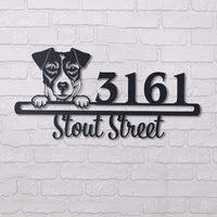 Thumbnail for Cute Jack Russell    Address Sign, House Number Sign, Address Plaque, Dog Lovers Gift