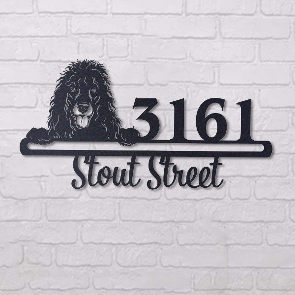 Cute Irish Water Spaniel    Address Sign, House Number Sign, Address Plaque, Dog Lovers Gift